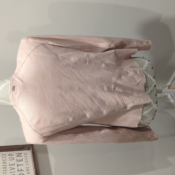 Vex Collection Pink Faux Suede open Jacket - Picture 5 of 10